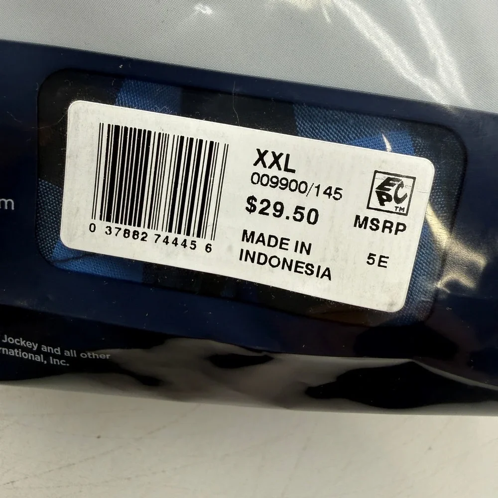 Jockey Classics Full-Cut Woven Boxers Mens Size 2XL Blue Black Plaid 009900/145